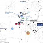 Carte des collaborations en Europe