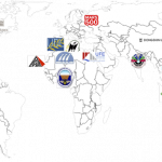 Carte des collaborations dans le monde